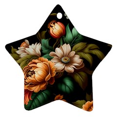 Floral Flower Blossom Bloom Flora Ornament (star) by Ravend