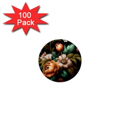 Floral Flower Blossom Bloom Flora 1  Mini Magnets (100 Pack)  by Ravend