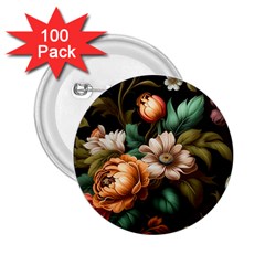 Floral Flower Blossom Bloom Flora 2 25  Buttons (100 Pack)  by Ravend