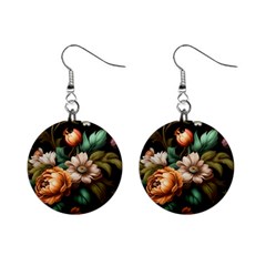 Floral Flower Blossom Bloom Flora Mini Button Earrings by Ravend