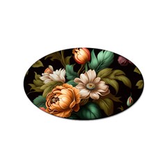 Floral Flower Blossom Bloom Flora Sticker Oval (10 Pack) by Ravend