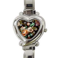 Floral Flower Blossom Bloom Flora Heart Italian Charm Watch by Ravend