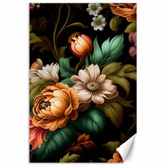 Floral Flower Blossom Bloom Flora Canvas 24  X 36  by Ravend