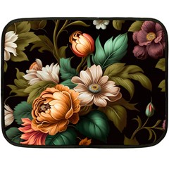 Floral Flower Blossom Bloom Flora One Side Fleece Blanket (mini) by Ravend