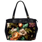 Floral Flower Blossom Bloom Flora Oversize Office Handbag (2 Sides) Front