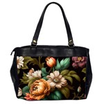 Floral Flower Blossom Bloom Flora Oversize Office Handbag (2 Sides) Back