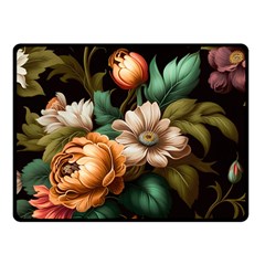 Floral Flower Blossom Bloom Flora One Side Fleece Blanket (small) by Ravend