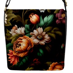 Floral Flower Blossom Bloom Flora Flap Closure Messenger Bag (s) by Ravend