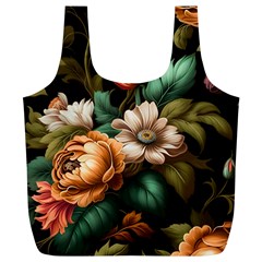 Floral Flower Blossom Bloom Flora Full Print Recycle Bag (xl) by Ravend