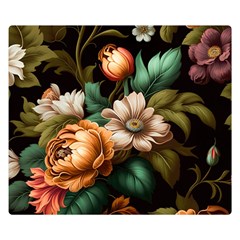 Floral Flower Blossom Bloom Flora Premium Plush Fleece Blanket (small) by Ravend