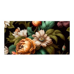 Floral Flower Blossom Bloom Flora Satin Wrap 35  X 70  by Ravend