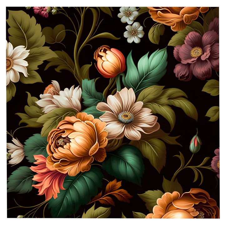 Floral Flower Blossom Bloom Flora Wooden Puzzle Square