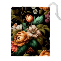 Floral Flower Blossom Bloom Flora Drawstring Pouch (5xl) by Ravend