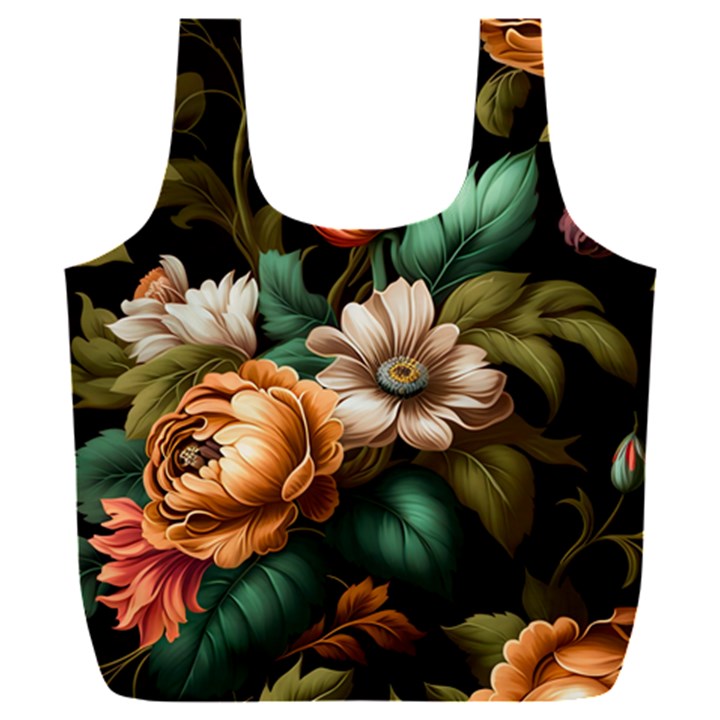 Floral Flower Blossom Bloom Flora Full Print Recycle Bag (XXL)