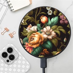 Floral Flower Blossom Bloom Flora Wireless Fast Charger(black) by Ravend