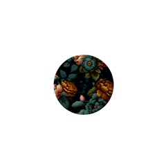 Floral Flower Blossom Turquoise 1  Mini Buttons by Ravend