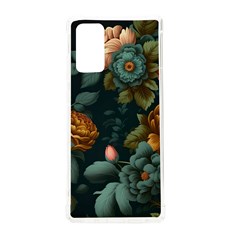 Floral Flower Blossom Turquoise Samsung Galaxy Note 20 Tpu Uv Case by Ravend