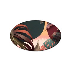 Ai Generated Leaves Foliage Plants Sticker (oval) by Ravend