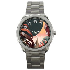 Ai Generated Leaves Foliage Plants Sport Metal Watch by Ravend