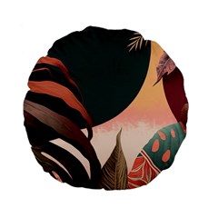 Ai Generated Leaves Foliage Plants Standard 15  Premium Flano Round Cushions by Ravend