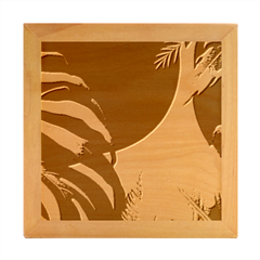 Ai Generated Leaves Foliage Plants Wood Photo Frame Cube by Ravend