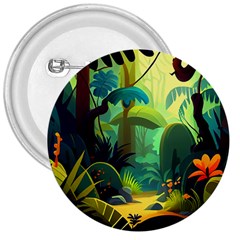 Jungle Rainforest Tropical Forest 3  Buttons by Ravend