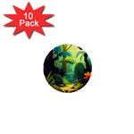 Jungle Rainforest Tropical Forest 1  Mini Buttons (10 pack)  Front