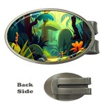 Jungle Rainforest Tropical Forest Money Clips (Oval)  Front