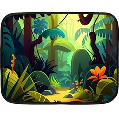 Jungle Rainforest Tropical Forest Fleece Blanket (mini) by Ravend