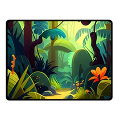 Jungle Rainforest Tropical Forest One Side Fleece Blanket (small) by Ravend