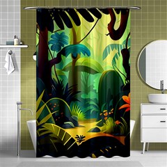 Jungle Rainforest Tropical Forest Shower Curtain 48  X 72  (small)  by Ravend