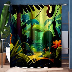 Jungle Rainforest Tropical Forest Shower Curtain 60  X 72  (medium)  by Ravend