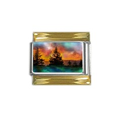 Tree Nature Landscape Fantasy Gold Trim Italian Charm (9mm) by Ravend