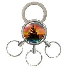 Tree Nature Landscape Fantasy 3-ring Key Chain by Ravend