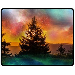 Tree Nature Landscape Fantasy One Side Fleece Blanket (medium) by Ravend