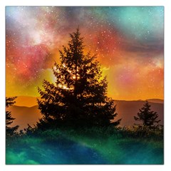 Tree Nature Landscape Fantasy Square Satin Scarf (36  X 36 ) by Ravend