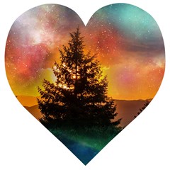 Tree Nature Landscape Fantasy Wooden Puzzle Heart by Ravend