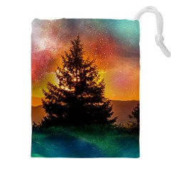 Tree Nature Landscape Fantasy Drawstring Pouch (5xl) by Ravend