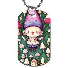 Toadstool Mushrooms Dog Tag (one Side) by GardenOfOphir