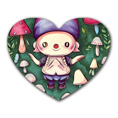 Toadstool Mushrooms Heart Mousepad by GardenOfOphir