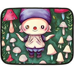 Toadstool Mushrooms Fleece Blanket (mini) by GardenOfOphir