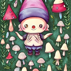 Toadstool Mushrooms Play Mat (rectangle) by GardenOfOphir