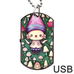 Toadstool Mushrooms Dog Tag Usb Flash (two Sides) by GardenOfOphir