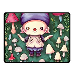 Toadstool Mushrooms Fleece Blanket (small) by GardenOfOphir