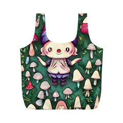 Toadstool Mushrooms Full Print Recycle Bag (m) by GardenOfOphir