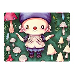 Toadstool Mushrooms Premium Plush Fleece Blanket (mini) by GardenOfOphir