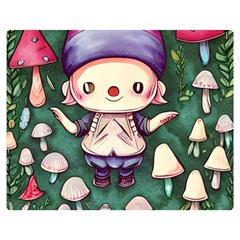 Toadstool Mushrooms Premium Plush Fleece Blanket (medium) by GardenOfOphir