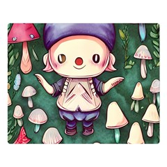 Toadstool Mushrooms Premium Plush Fleece Blanket (large) by GardenOfOphir