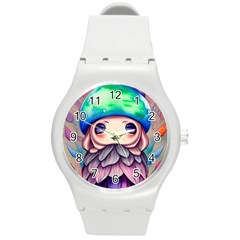 Conjuration Mushrooms Round Plastic Sport Watch (m) by GardenOfOphir