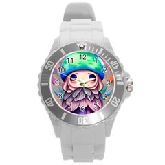 Conjuration Mushrooms Round Plastic Sport Watch (l) by GardenOfOphir